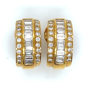 18K Yellow Gold Diamond Earrings