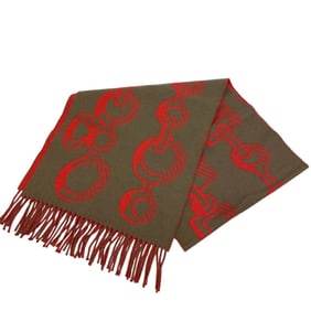 HERMES Hermes Dore Buckle Scarf Fluffy Thick Beige Women's