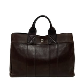HERMES Hermes S Foult PM All Leather Tote Bag Laptop Brown