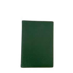 HERMES Hermes ?M engraved Agenda GM Schedule cover Notebook Luxury leather Genuine Green Unisex