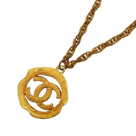 Chanel Necklace Coco Mark Circle GP Plated Gold Ladies
