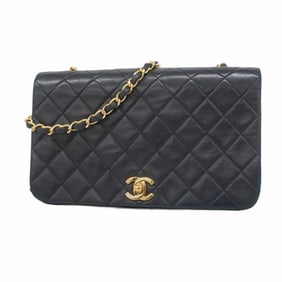 Chanel Shoulder Bag Matelasse Chain Lambskin Black Women's