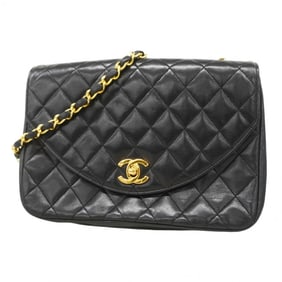 Chanel Shoulder Bag Matelasse Chain Lambskin Black Women's