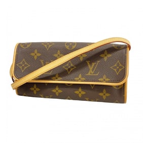 Louis Vuitton Shoulder Bag Monogram Pochette Twin PM M51854 Brown Women's