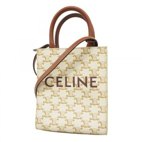 Celine handbag Triomphe white brown ladies