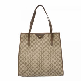 Gucci Tote Bag GG Supreme 92 02 998 Brown Gold Women's