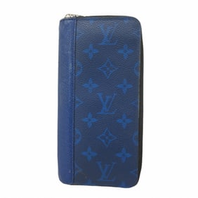 Louis Vuitton Long Wallet Taiga Rama Zippy Vertical M30447 Blue Men's