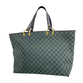 Gucci Tote Bag GG Canvas 285768 Black Green Women's