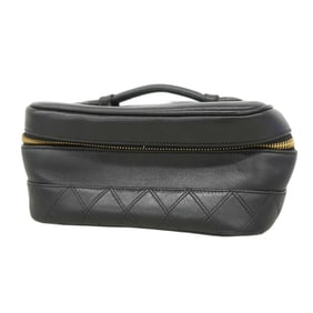 Chanel Vanity Bag Bicolor Leather Black Women's