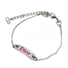 Christian Dior Bracelet Metal Silver Red Ladies
