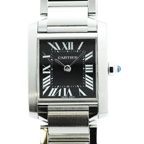 Cartier Tank Francaise W51026Q3 Black Dial Watch for Women