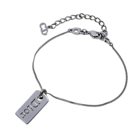 Christian Dior Bracelet Plate Metal Silver Ladies