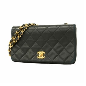 Chanel Shoulder Bag Matelasse Chain Lambskin Black Women's