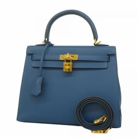 Hermes handbag Kelly 25 Veau Epsom deep blue D stamp ladies