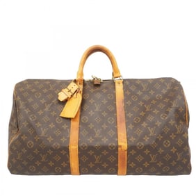 Louis Vuitton Boston Bag Monogram Keepall 55 M41424 Brown Men's Women's