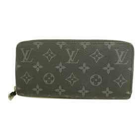 Louis Vuitton Long Wallet Monogram Eclipse Zippy Horizontal M11611 Black Men's