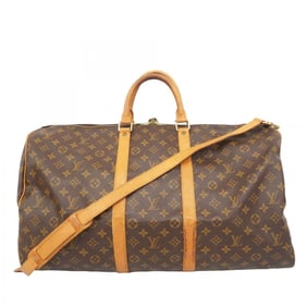 Louis Vuitton Boston Bag Monogram Keepall Bandouliere 55 M41414 Brown Men's Women's