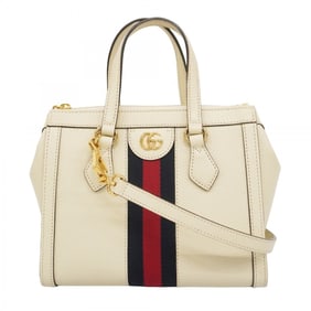 Gucci Handbag GG Marmont Sherry Line 719882 Leather White Navy Red Women's