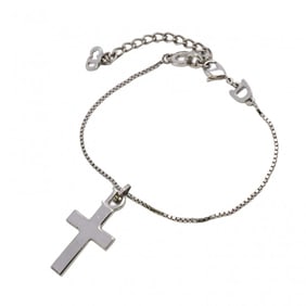 Christian Dior Bracelet D Cross Metal Silver Ladies