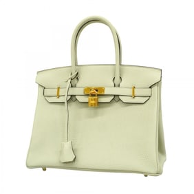 Hermes handbag Birkin 30 Togo Vert Fizz W engraved ladies