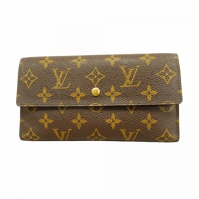Louis Vuitton Tri-fold Long Wallet Monogram Portefeuille International M61217 Brown Men's Women's