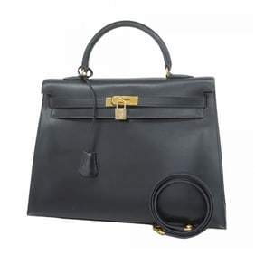 Hermes handbag Kelly 35 box calf black A stamp ladies