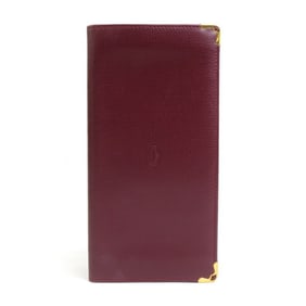 CARTIER Wallet Must Line Leather Bordeaux Men's Women's 55769f