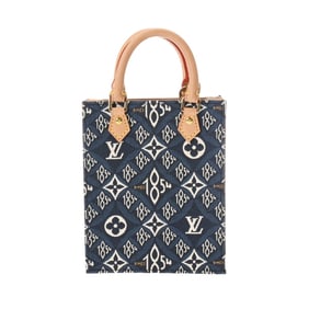 LOUIS VUITTON Monogram Petit Sac Plat Since1854 Blue M80288 Women's Jacquard Shoulder Bag