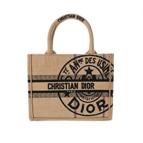 CHRISTIAN DIOR Christian Dior Book Tote 27 Beige - Women's Canvas Handbag