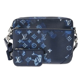 LOUIS VUITTON Louis Vuitton Monogram Watercolor Trio Blue M57840 Men's Taurillon Leather Shoulder