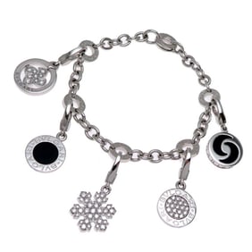 BVLGARI 5 Charm Women's Bracelet 750 White Gold