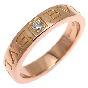 Bvlgari 0.04ct double diamond ladies ring 341822 750 pink gold size 11