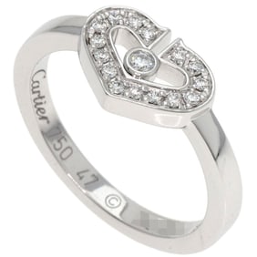 Cartier C Heart Diamond #47 Ring 18K White Gold Women's CARTIER