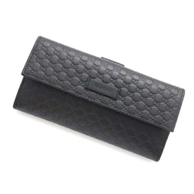 Gucci Long Wallet Guccissima Leather 449393 GUCCI Bi-fold Black