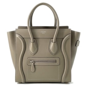 Celine Handbag Luggage Micro Shopper Leather 189793 CELINE Bag Greige