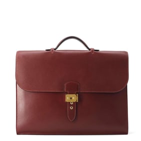 Hermes Bag Sac A Depeche 38 Rouge H Cushvel ?E Stamp Men's