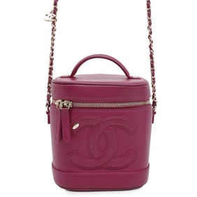 Chanel Chain Shoulder Bag Coco Mark Vanity Lambskin AS0323 CHANEL