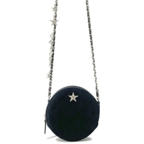Chanel Chain Shoulder Bag Matelasse Star Motif Coco Mark Round Suede CHANEL Black