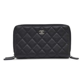 Chanel Pouch Matelasse Coco Mark Triple Soft Caviar Skin CHANEL Black