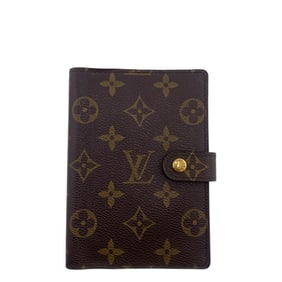 LOUIS VUITTON R20005 Agenda PM Monogram Planner Cover, Luxury Leather, Genuine Brown, Unisex