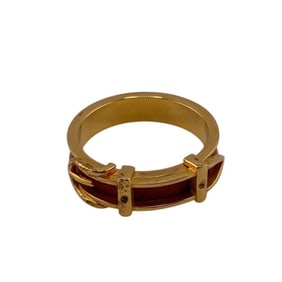 HERMES Hermes Santur Scarf Ring Belt Motif Orange Unisex