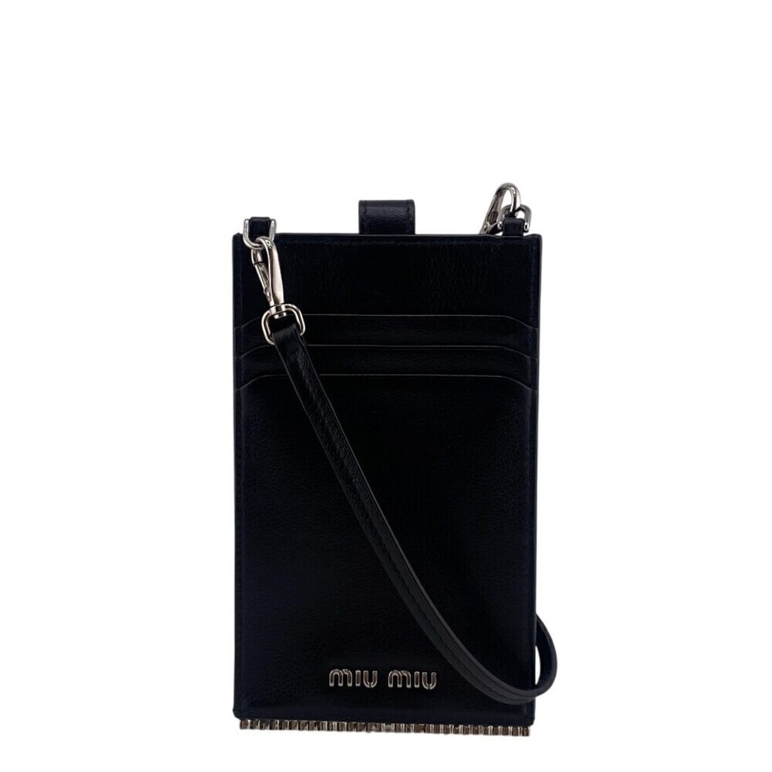 MIUMIU Miu Smartphone Shoulder Card Case Beaded Bag for Women Black (1 of 15)