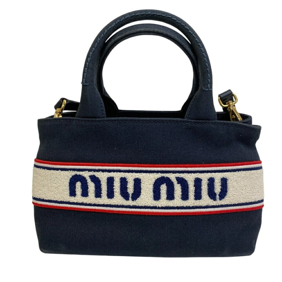 Miu Miu MIUMIU 5BA253 Shoulder Bag Handbag Women's Navy (1 of 13)