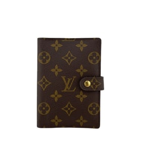 LOUIS VUITTON R20005 Agenda PM Monogram Planner Cover, Luxury Leather, Genuine Brown, Unisex