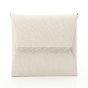 Hermes HERMES Bastia New White Wallet/Coin Case Wallet Epsom Leather Women's