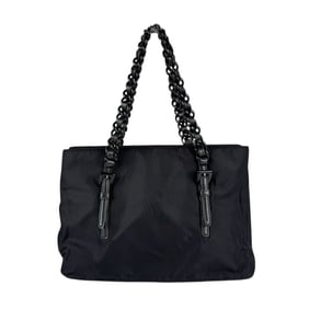 PRADA handbag nylon black ladies z4989