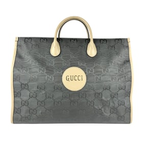 GUCCI handbag shoulder bag nylon canvas leather gray beige men's women's 630353 z4961