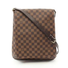 Louis Vuitton Musette Shoulder Bag, Coated Canvas, Leather, Damier, Women's, Brown, N51302