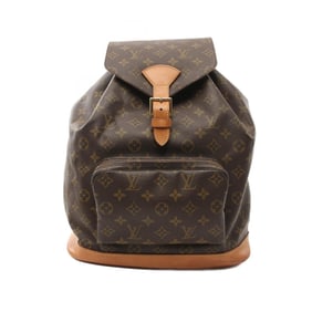 Louis Vuitton Montsouris GM Monogram Rucksack Backpack Bag Coated Canvas Leather Women's Brown