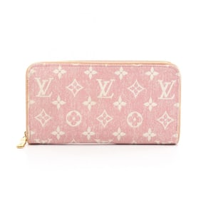 Louis Vuitton LOUIS VUITTON Zippy Wallet Monogram Jacquard Denim Round Long Canvas Leather Women's